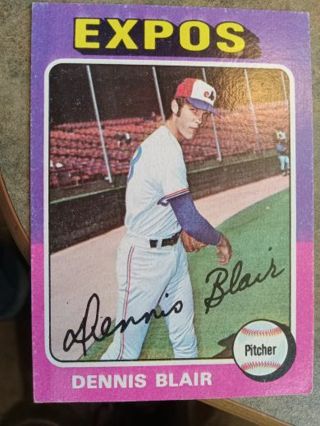 1975 TOPPS DENNIS BLAIR MONTREAL EXPOS BASEBALL CARD# 521