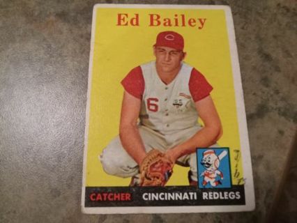 1958 T.C.G. ED BAILEY CINCINNATI RED LEGS BASEBALL CARD# 330