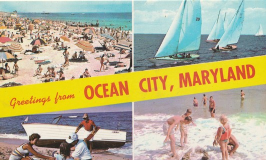 Vintage Unused Postcard: a: Maryland: Greetings from Ocean City