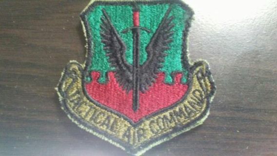 RARE TACTICAL AIR COMMAND PATCH. UNITED STATES MILITARY. MEDIUM SIZE. SOME WEAR AROUND DESIGN.
