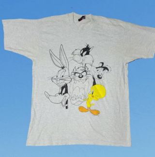 Vintage 1990s Looney Tunes T-shirt Single Stitch Size Large USA Made