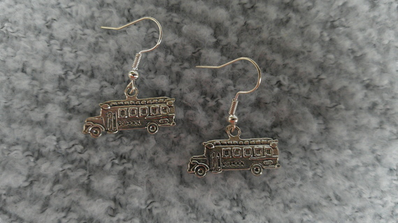 School Bus Earrings NEW Handmade