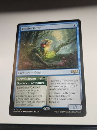 Magic the gathering mtg Elusive Otter rare card Wilds of Eldraine