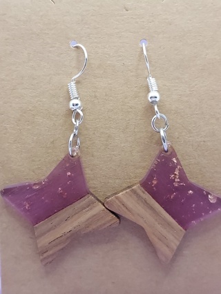 Resin Wood Earrings