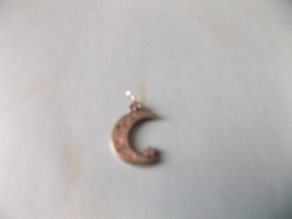 Silvertone love you to the moon crescent moon charm 1 inch