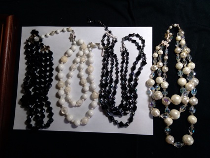 Lot Vintage Multi Strand Necklaces