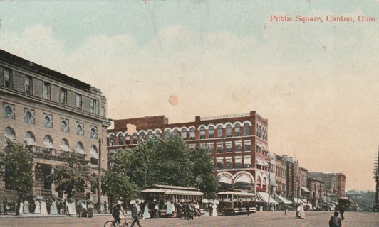 Vintage Used Postcard: u: Public Square, Canton, OH