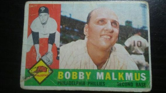 1960 TOPPS BOBBY MALKMUS PHILADELPHIA PHILLIES BASEBALL CARD# 251