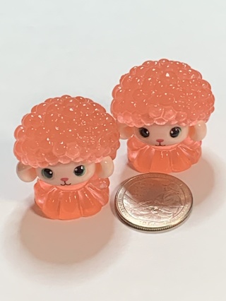 LAMBS~#4~PEACH~SET OF 2 LAMBS~GLOW IN THE DARK~FREE SHIPPING!