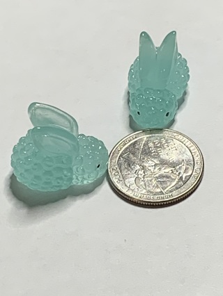 BUNNIES/RABBITS~#1~BLUE~SET OF 2~SET 2~GLOW IN THE DARK~FREE SHIPPING!