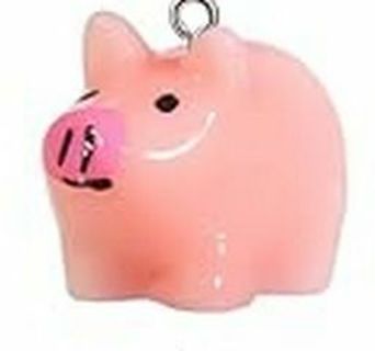 6pc Pink Pig Charms (PLEASE READ DESCRIPTION) 