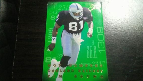 1995 FLAIR HOT NUMBERS TIM BROWN OAKLAND RAIDERS FOOTBALL CARD# 2 OF 10