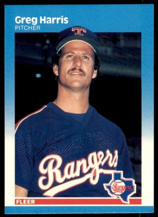 1987 Fleer Glossy Greg Harris . Texas Rangers #126