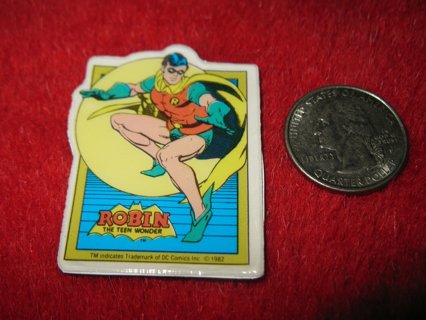 Vintage 1982 Cartoon Refrigerator Magnet: DC Comics Robin The Teen Wonder w/ Yellow Moon