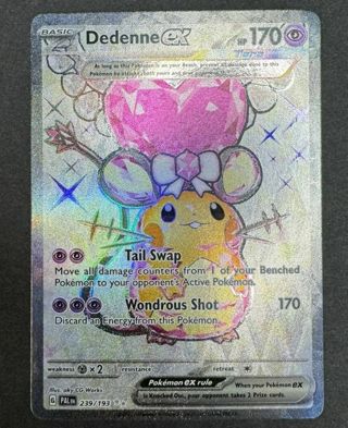 NM Secret Rare Dedenne Ex Shiny Paldean Fates Scarlet and Violet Pokemon card