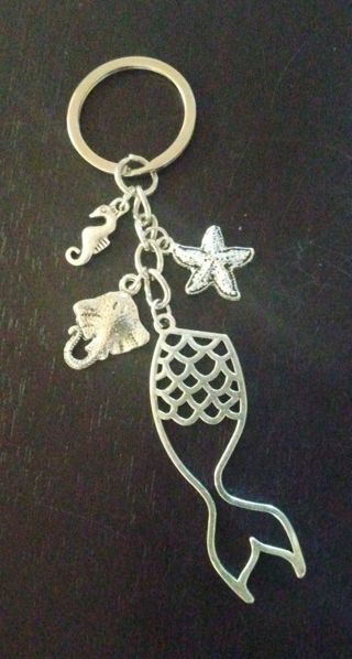 Mermaid and sea charms keychain