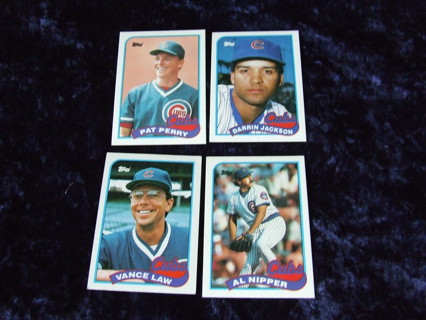 1989 Chicago Cubs Topps Card Lot of 4