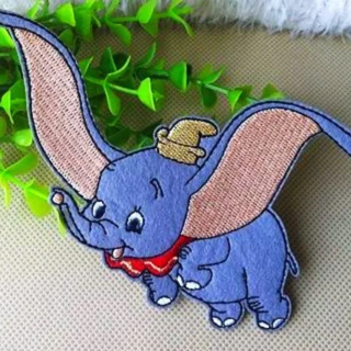 1 VINTAGE Dumbo IRON ON Patch The Circus Elephant Clothing accessory Embroidery Applique Decoration