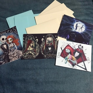 4 DIY Cards with Envelopes, Jack & Sally, Free USA Mail