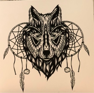 Wolf graphic ! - 3 x 3” MAGNET - GIN ONLY