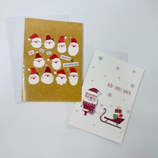 Two Santa Christmas Greeting Cards