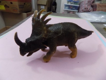 5 1/2 inch dark brown triceratops dinosaur