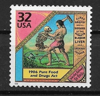 1998 Sc3182f Celebrate the Century: 1900's Pure food & Drug Act MNH