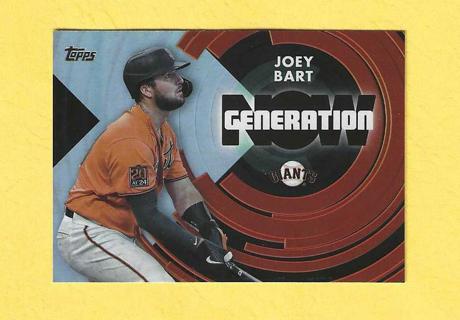 2022 Topps Joey Bart Generation Now Insert Giants Baseball Card