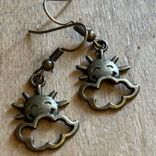 Brass Sun Earrings 