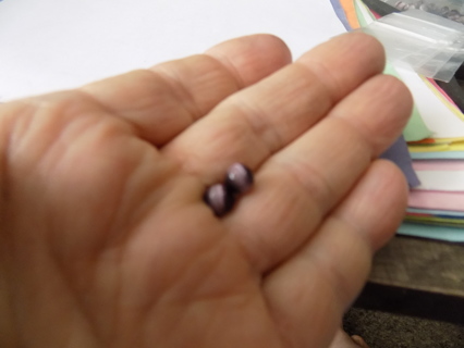 # 2 Pair of medium DARK purple glass cats eye beads