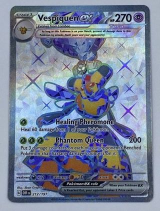 NM Shiny Secret Rare Vespiquen Ex Textured Full Art Pokemon card Scarlet and Violet