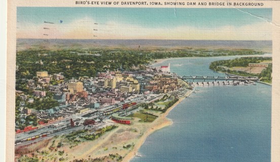 Vintage Used Postcard: 1939 Davenport, Iowa
