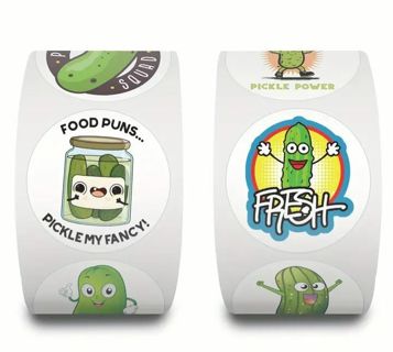 ➡️⭕(10) 1" FUNNY PICKLE STICKERS!! (SET 2 of 2)⭕