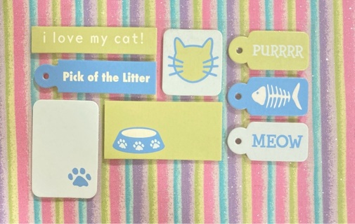 Kitty chipboard stickers