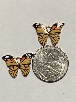 ♥♥BUTTERFLY CHARMS~#15~FRONT VIEW~SET OF 2~FREE SHIPPING♥♥