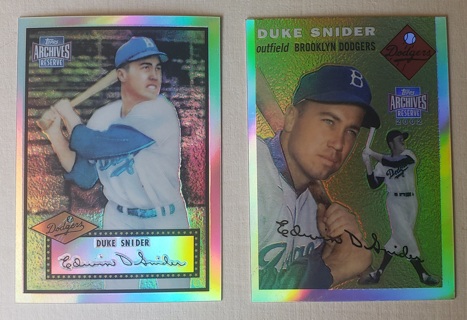 Duke Snider 2 different Archive Reserve Cards - 2001 #99 & 2002 #66 - Brooklyn Dodgers