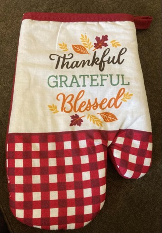 Thankful Grateful Blessed Oven Mitt (New)