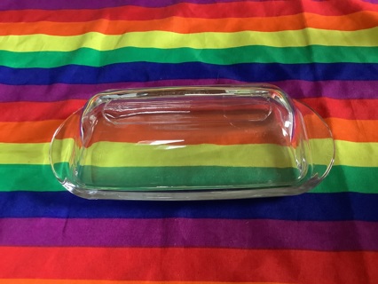 Vintage Clear Glass Butter Dish Excellent Condition 