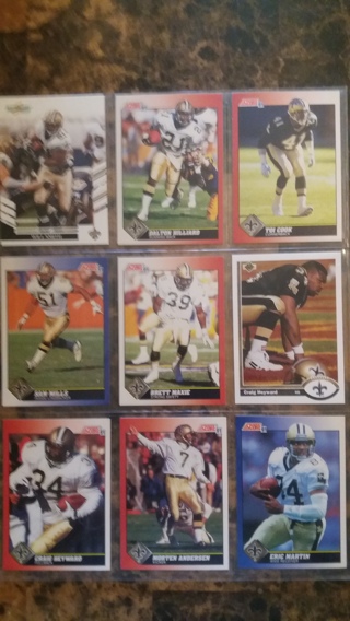 set of 9 new orlean saints football cards free shipping