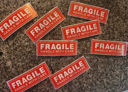 20 Fragile Handle With Care Stickers