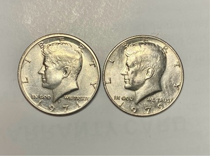 1971 D & 1979 P Half Dollar 50c Coin!