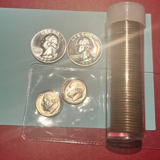  Silver Coin lot ~1950s wheat cent roll  GIN bonus 