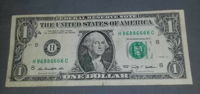 $1 collectable  note / unique 2 digit serial #