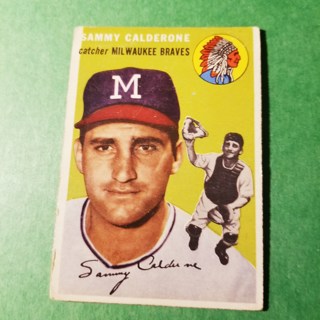 1954 - TOPPS BASEBALL CARD NO. 68 -SAMMY CALDERONE - BRAVES - BV= $25