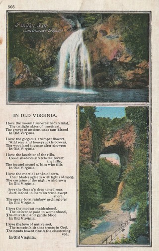 Vintage Used Postcard: GIN: 1937 In Old Virginia