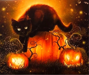 Halloween Kitty - 3 x 5” MAGNET - GIN ONLY