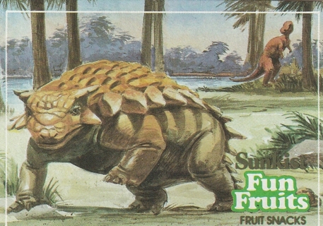 1987 Sunkist Fun Fruits Fruit Snacks Dinofacts Ankylosaurus #A10