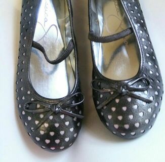 Jessica Simpson Girls Gulianna Charcoal & Silver Slip On Shoes 5 M Youth NWOT