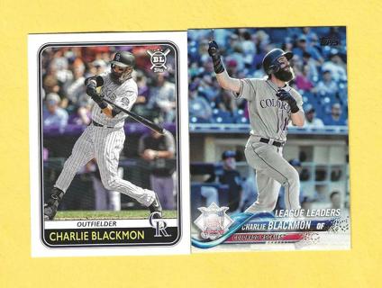 2020 Topps Big League Charlie Blackmon  + 2018 Topps League Leaders Rockies Baseball Cards