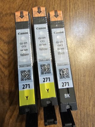 3 new Canon CLI-271 ink cartridges